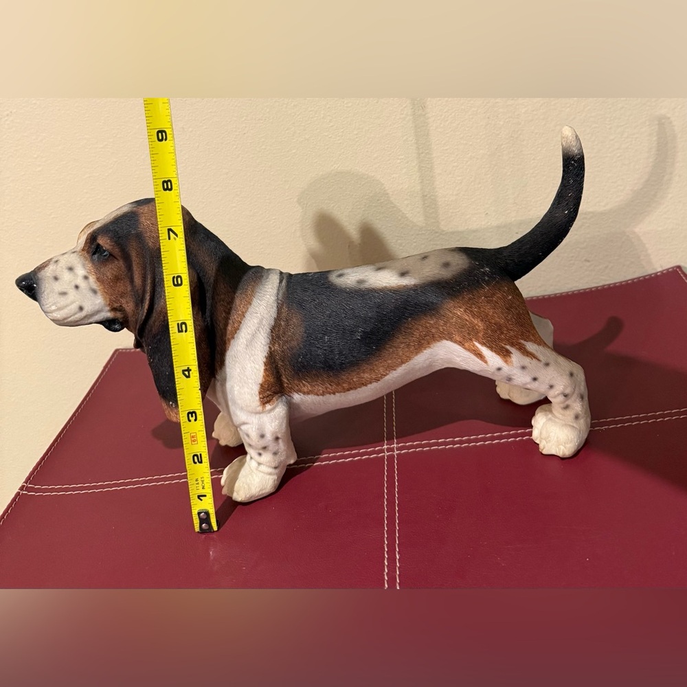 Basset Hound Figurine Standing Resin 7.5” tall - Picture 11 of 12